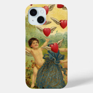 Valentijnsdag, Victoriaans Cherubs Harten iPhone 15 Case