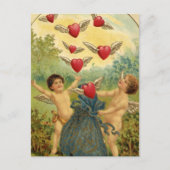  Valentijnsdag, Victoriaans Cherubs Harten Feestdagenkaart (Voorkant)