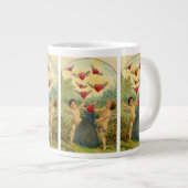  Valentijnsdag, Victoriaans Cherubs Harten Grote Koffiekop (Voorkant rechts)