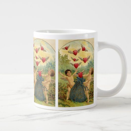  Valentijnsdag, Victoriaans Cherubs Harten Grote Koffiekop (Rechts)