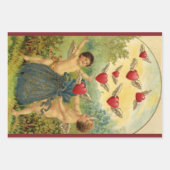  Valentijnsdag, Victoriaans Cherubs Harten Inpakpapier Vel (Voorkant 2)