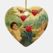  Valentijnsdag, Victoriaans Cherubs Harten Keramisch Ornament (Achterkant)