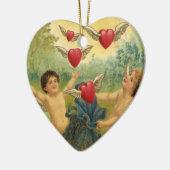  Valentijnsdag, Victoriaans Cherubs Harten Keramisch Ornament (Links)