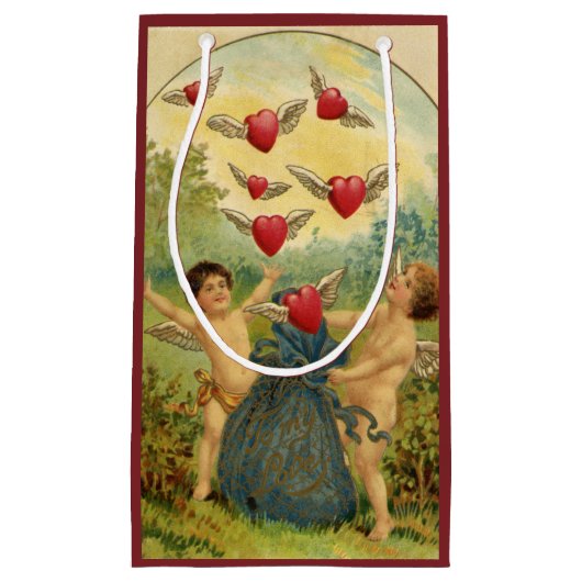  Valentijnsdag, Victoriaans Cherubs Harten Klein Cadeauzakje (Voorkant)