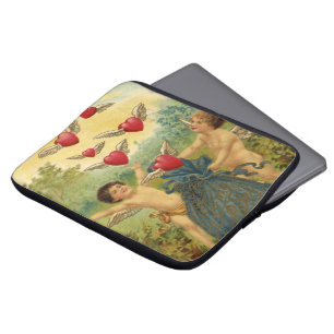 Valentijnsdag, Victoriaans Cherubs Harten Laptop Sleeve