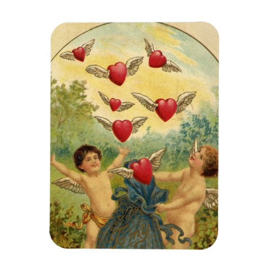 Valentijnsdag, Victoriaans Cherubs Harten Magneet (Verticaal)