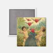  Valentijnsdag, Victoriaans Cherubs Harten Magneet (Voorkant / Achterkant)