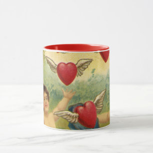 Valentijnsdag, Victoriaans Cherubs Harten Mok