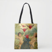  Valentijnsdag, Victoriaans Cherubs Harten Tote Bag (Voorkant)