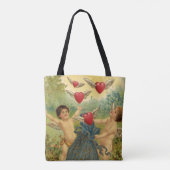  Valentijnsdag, Victoriaans Cherubs Harten Tote Bag (Achterkant)