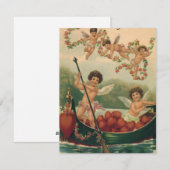 Valentijnsdag, Victoriaans Cherubs in Boot Feestdagenkaart (Voorkant / Achterkant)