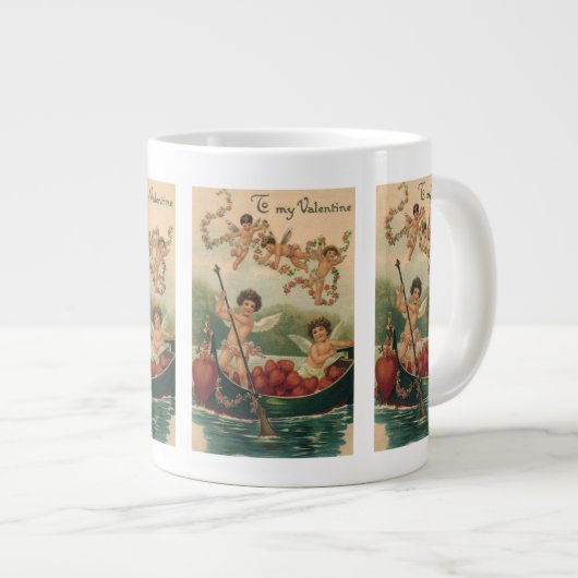  Valentijnsdag, Victoriaans Cherubs in Boot Grote Koffiekop (Voorkant rechts)