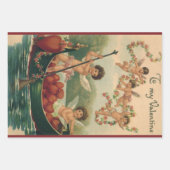  Valentijnsdag, Victoriaans Cherubs in Boot Inpakpapier Vel (Voorkant 2)