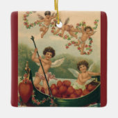  Valentijnsdag, Victoriaans Cherubs in Boot Keramisch Ornament (Voorkant)