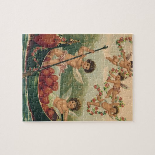  Valentijnsdag, Victoriaans Cherubs in Boot Legpuzzel (Horizontaal)