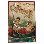 Valentijnsdag, Victoriaans Cherubs in Boot Medium Cadeauzakje (Voorkant)