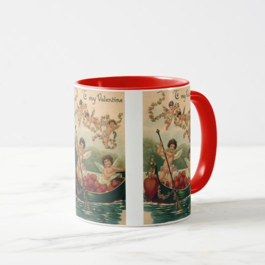  Valentijnsdag, Victoriaans Cherubs in Boot Mok (Voorkant rechts)