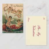  Valentijnsdag, Victoriaans Cherubs in Boot Notitiekaartje (Voorkant / Achterkant)
