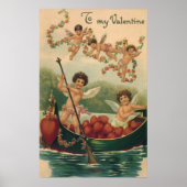  Valentijnsdag, Victoriaans Cherubs in Boot Poster (Voorkant)