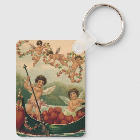 Valentijnsdag, Victoriaans Cherubs in Boot Sleutelhanger (Achterkant)