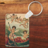 Valentijnsdag, Victoriaans Cherubs in Boot Sleutelhanger (Achterkant)