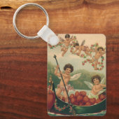  Valentijnsdag, Victoriaans Cherubs in Boot Sleutelhanger (Voorkant)