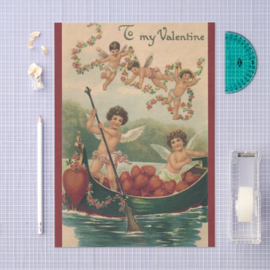  Valentijnsdag, Victoriaans Cherubs in Boot Tissuepapier (Craft)