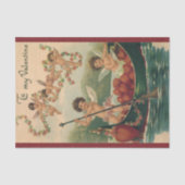 Valentijnsdag, Victoriaans Cherubs in Boot Tissuepapier (Voorkant)
