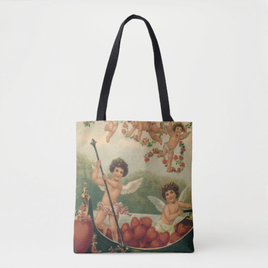 Valentijnsdag, Victoriaans Cherubs in Boot Tote Bag (Voorkant)