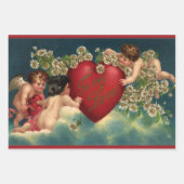 Valentijnsdag Victoriaans Cherubs in de hemel Inpakpapier Vel (Voorkant 2)