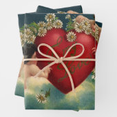  Valentijnsdag Victoriaans Cherubs in de hemel Inpakpapier Vel (In situ)