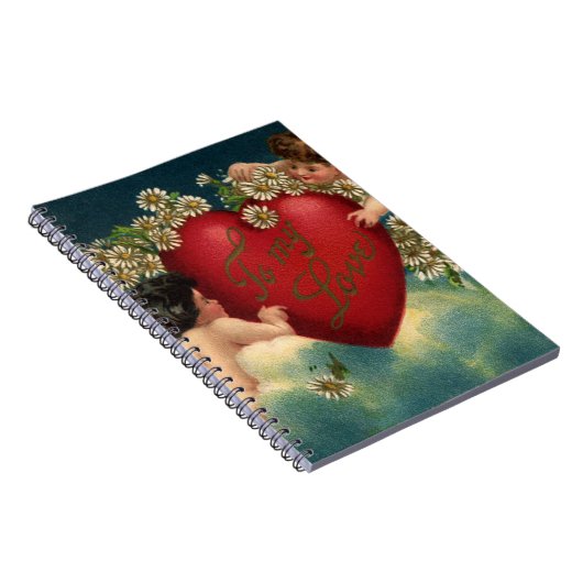  Valentijnsdag Victoriaans Cherubs in de hemel Notitieboek (Rechterzijde)