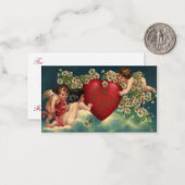  Valentijnsdag Victoriaans Cherubs in de hemel Notitiekaartje (Voorkant / Achterkant in situ)