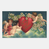  Valentijnsdag Victoriaans Cherubs in de hemel Rechthoekige Sticker (Voorkant)