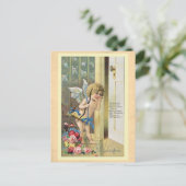  Valentijnsdag Victoriaans Cupid Poem Briefkaart (Staand voorkant)