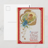  Valentijnsdag Victoriaans Cupid Poem Briefkaart (Voorkant / Achterkant)