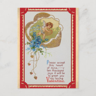  Valentijnsdag Victoriaans Cupid Poem Briefkaart