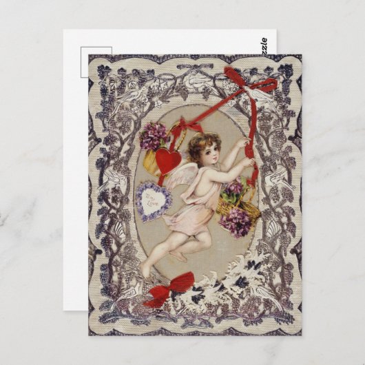  Valentijnsdag Victoriaans Cupido Briefkaart (Voorkant / Achterkant)