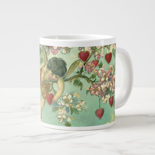 Valentijnsdag Victoriaans Cupids Hartboom Grote Koffiekop (Voorkant rechts)