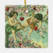  Valentijnsdag Victoriaans Cupids Hartboom Keramisch Ornament (Voorkant)