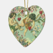  Valentijnsdag Victoriaans Cupids Hartboom Keramisch Ornament (Links)