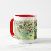 Valentijnsdag Victoriaans Cupids Hartboom Mok (Voorkant links)