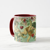 Valentijnsdag Victoriaans Cupids Hartboom Mok (Voorkant links)