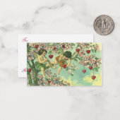  Valentijnsdag Victoriaans Cupids Hartboom Notitiekaartje (Voorkant / Achterkant in situ)