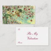  Valentijnsdag Victoriaans Cupids Hartboom Notitiekaartje (Voorkant / Achterkant)
