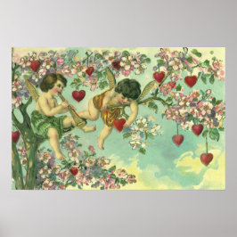  Valentijnsdag Victoriaans Cupids Hartboom Poster