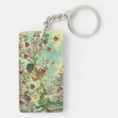 Valentijnsdag Victoriaans Cupids Hartboom Sleutelhanger (achterkant)