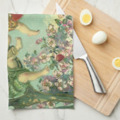  Valentijnsdag Victoriaans Cupids Hartboom Theedoek (Quarter Fold)