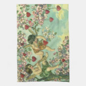  Valentijnsdag Victoriaans Cupids Hartboom Theedoek (Verticaal)