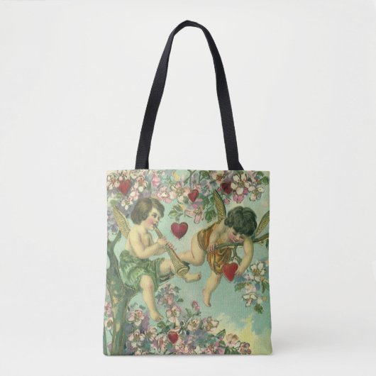  Valentijnsdag Victoriaans Cupids Hartboom Tote Bag (Voorkant)